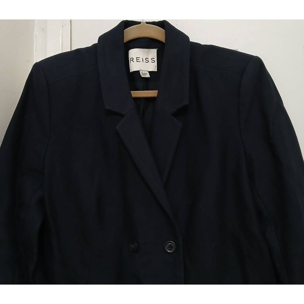 Reiss womens large mira double Breasted navy blue trench jacket - Picture 3 of 9